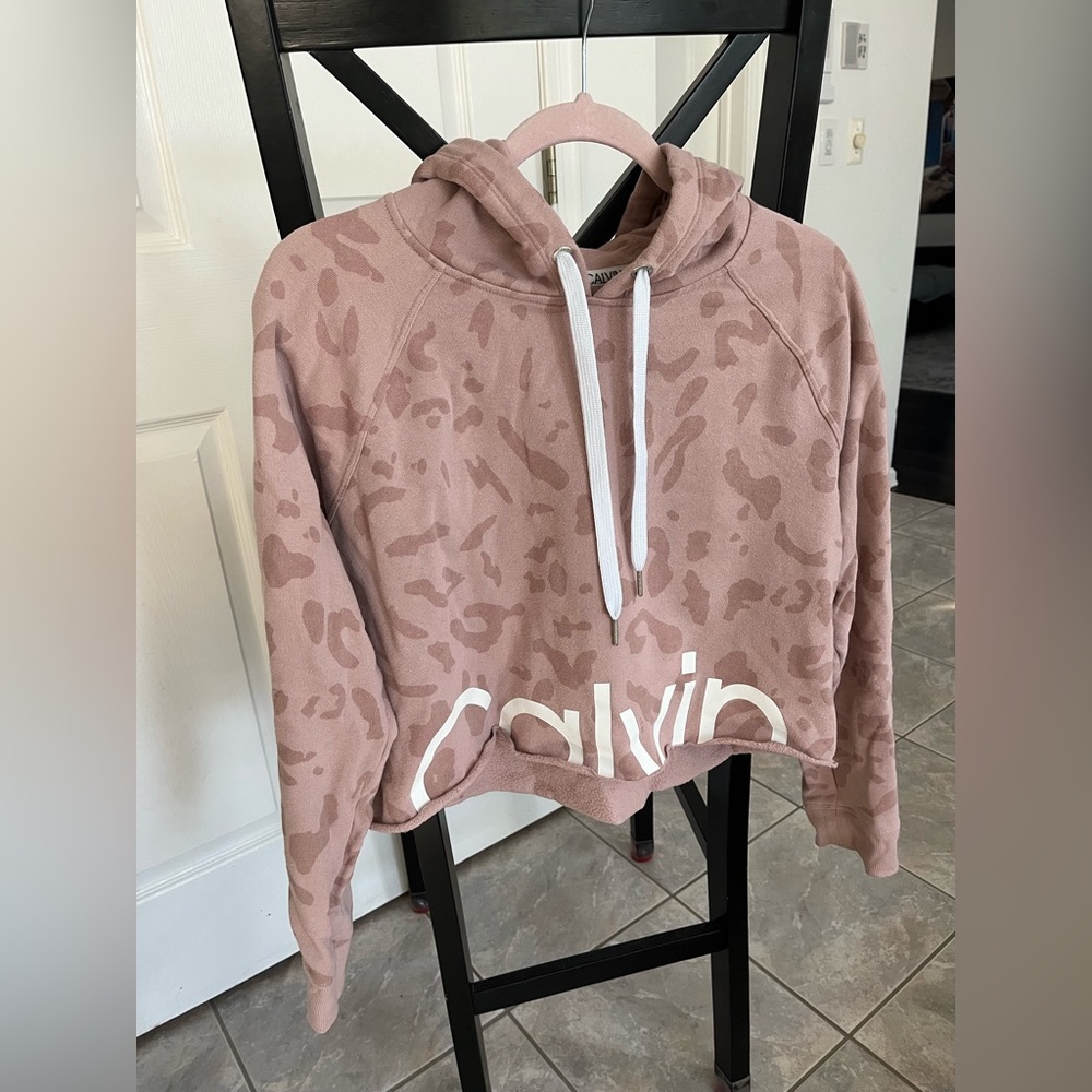 Pink animal print Calvin Klein performance hoodie